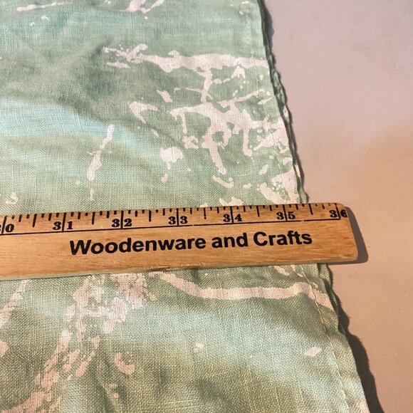 Lands Downunder Women S 100% Linen Dress Italy Green Abstract Print Side Slits - Picture 7 of 9